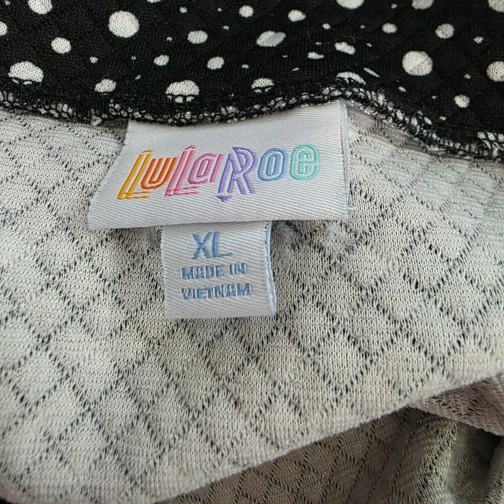 uLaRoe Cassie Pencil Skirt Size XL Black White Polka Dot Thick Fabric Work Retro - Picture 3 of 6